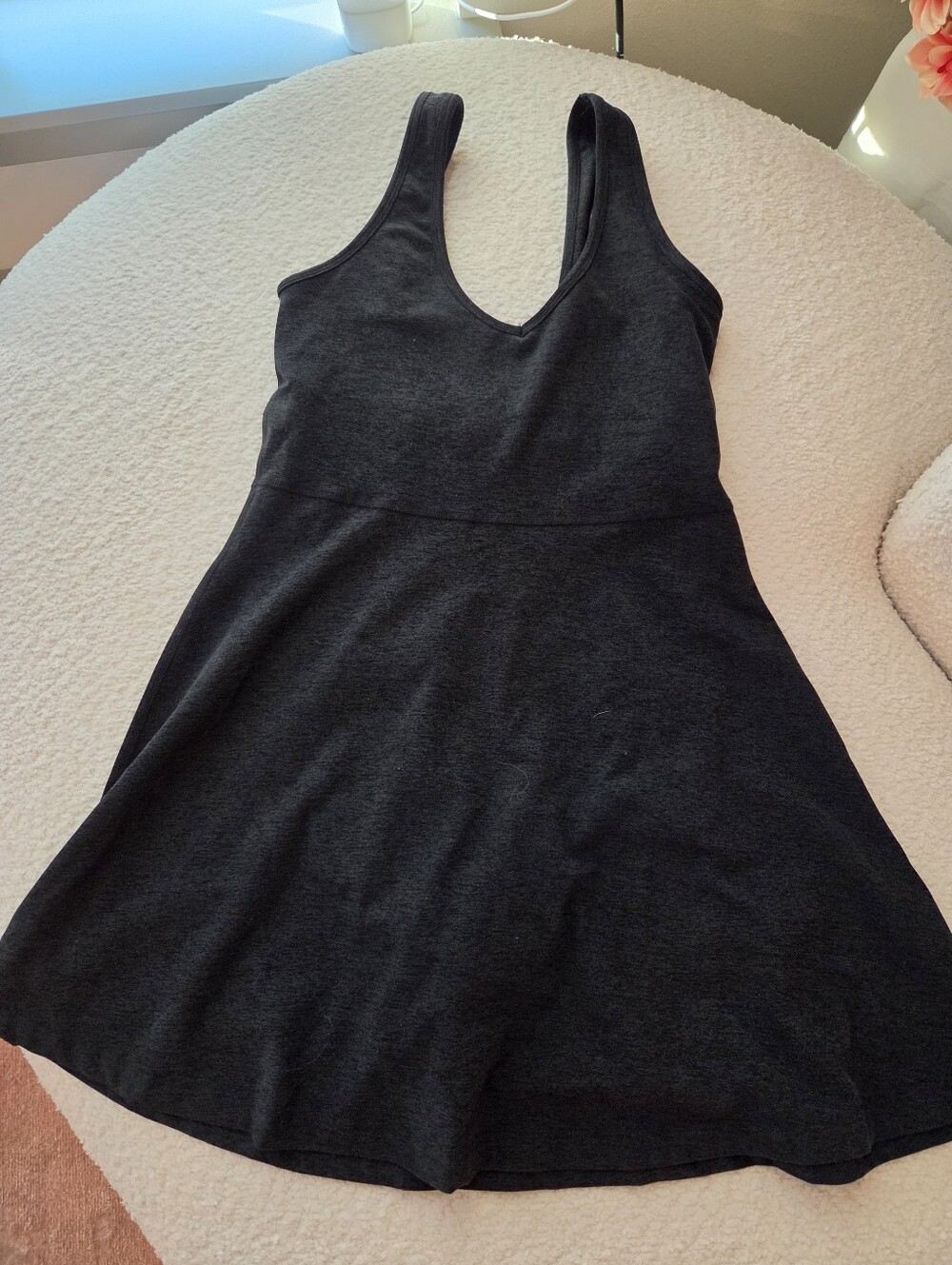 Beyond Yoga Black V-Neck Sleeveless A-Line Mini Dress